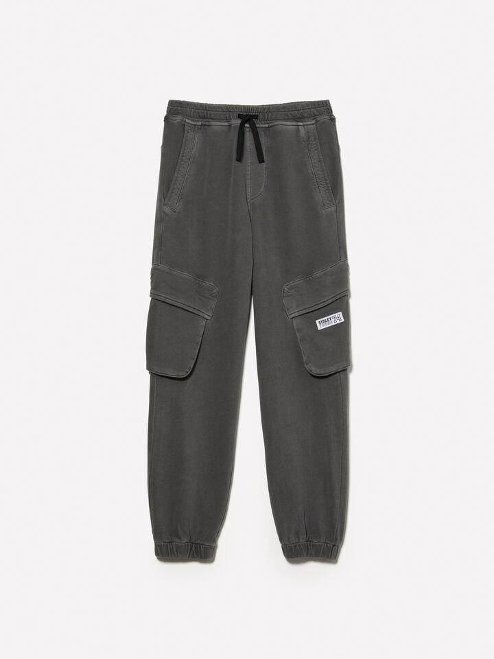 Gray joggers with pockets - boys' trousers - Dark Gray | Sisley Young image number 1